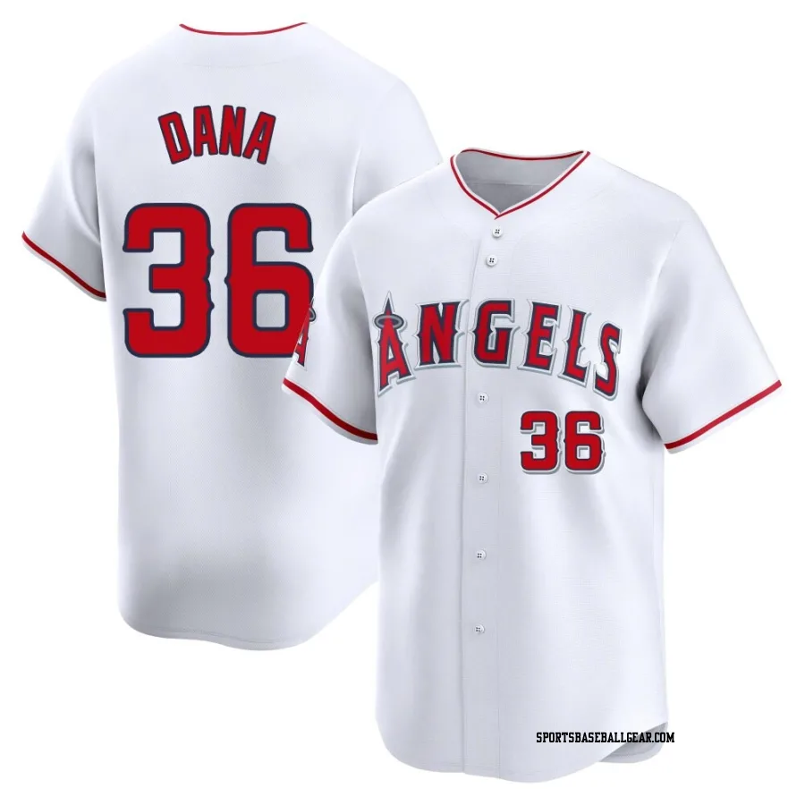 Caden Dana Men's Los Angeles Angels White Limited Home Jersey