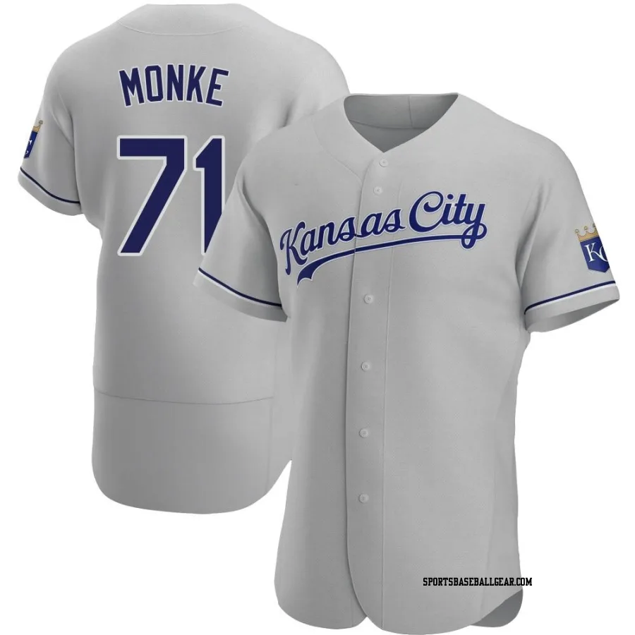 Caden Monke Men's Kansas City Royals Gray Authentic Road Jersey