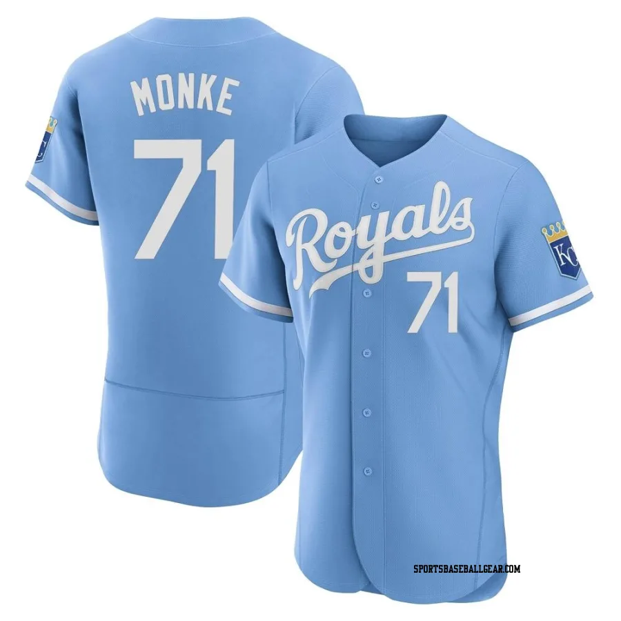 Caden Monke Men's Kansas City Royals Light Blue Authentic 2022 Alternate Jersey