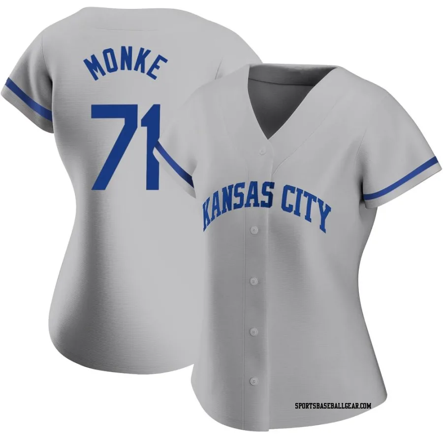 Caden Monke Women's Kansas City Royals Gray Authentic 2022 Road Jersey