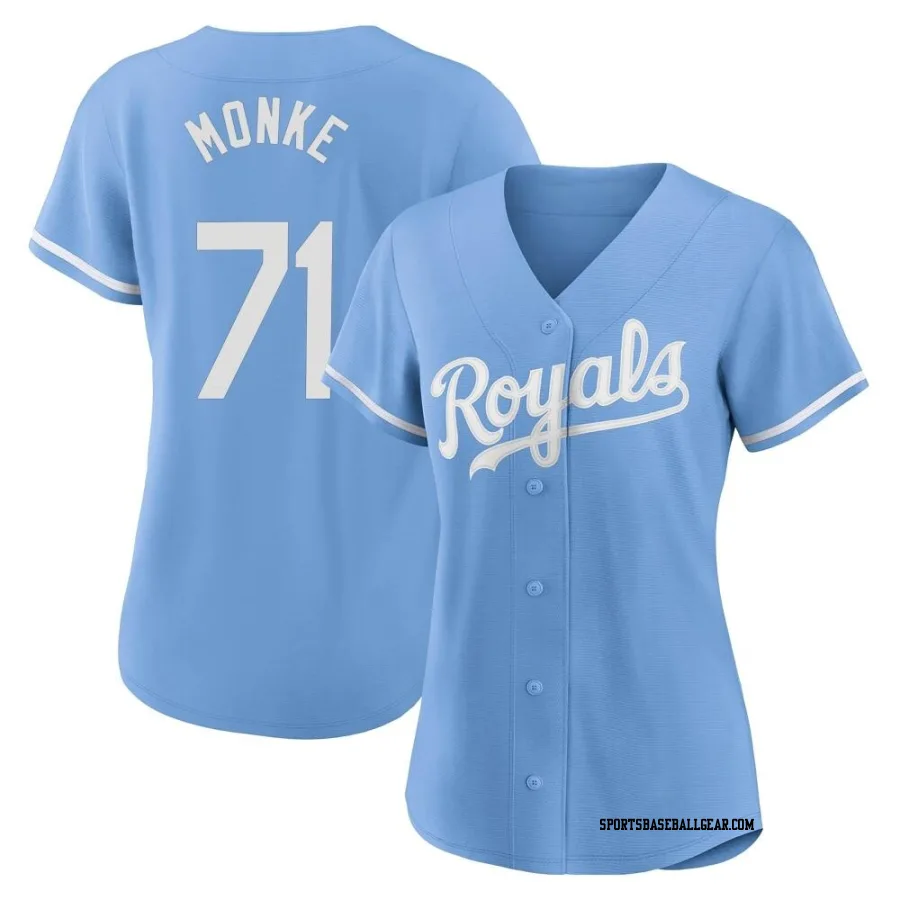 Caden Monke Women's Kansas City Royals Light Blue Authentic 2022 Alternate Jersey