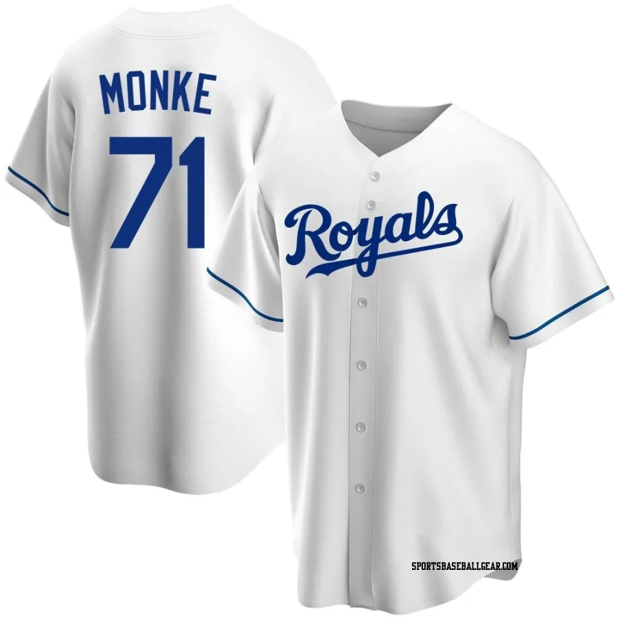 Caden Monke Youth Kansas City Royals White Replica Home Jersey