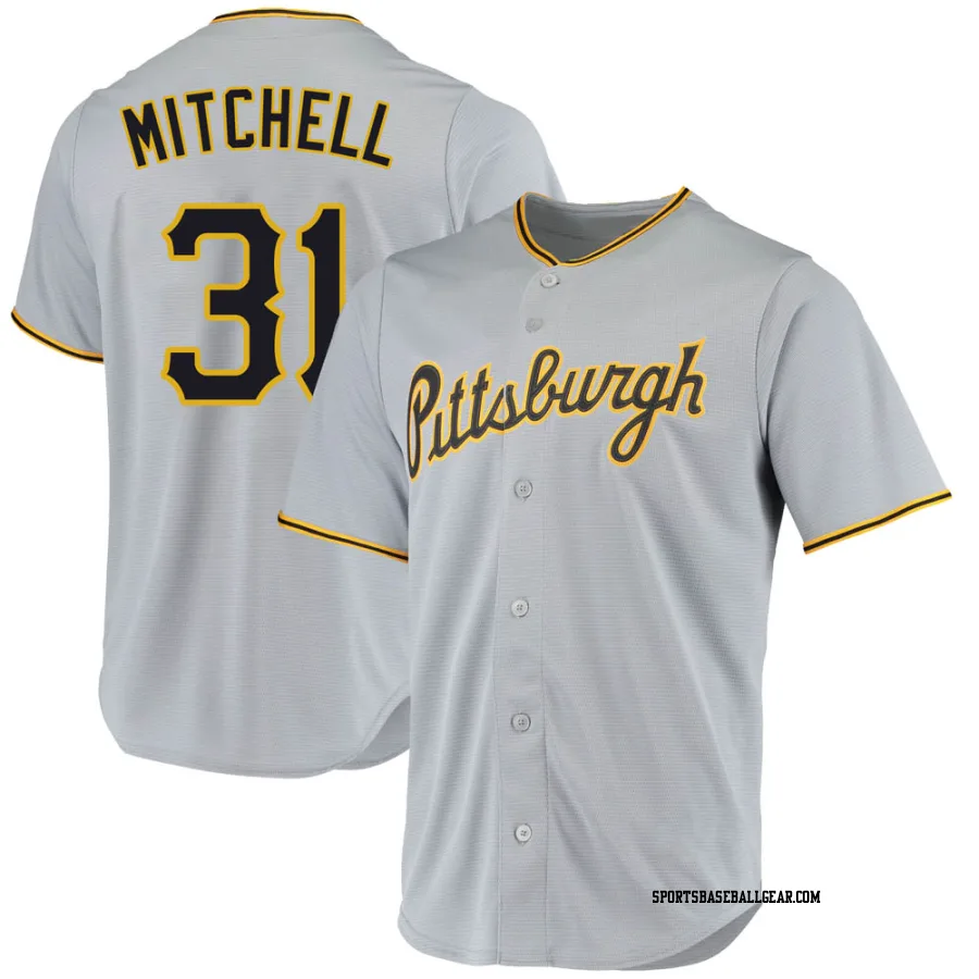 Cal Mitchell Men's Pittsburgh Pirates Gray Replica Road Jersey