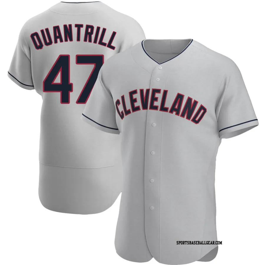 Cal Quantrill Men's Cleveland Guardians Gray Authentic Road Jersey