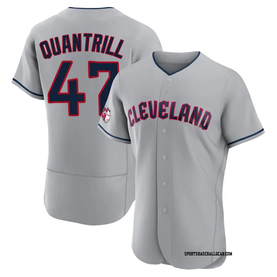 Cal Quantrill Men's Cleveland Guardians Gray Authentic Road Jersey