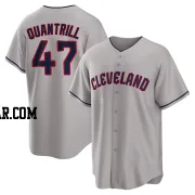 Cal Quantrill Men's Cleveland Guardians Gray Replica Road Jersey