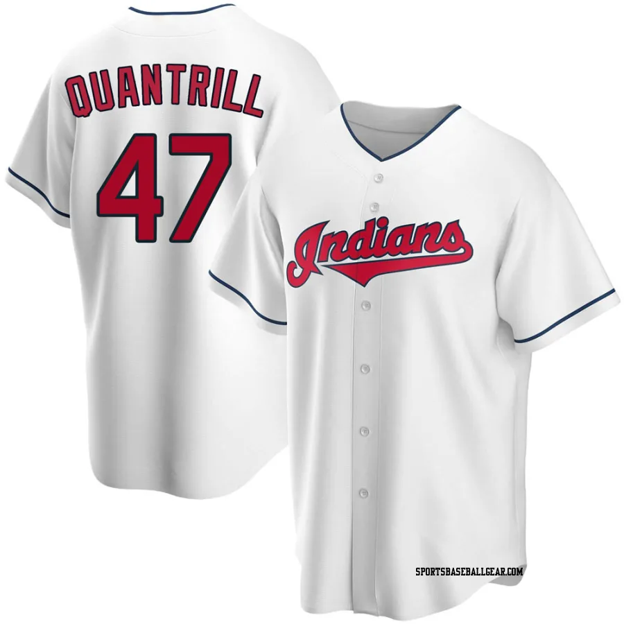 Cal Quantrill Men's Cleveland Guardians White Replica Home Jersey