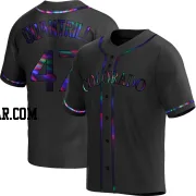 Cal Quantrill Men's Colorado Rockies Black Holographic Replica Alternate Jersey