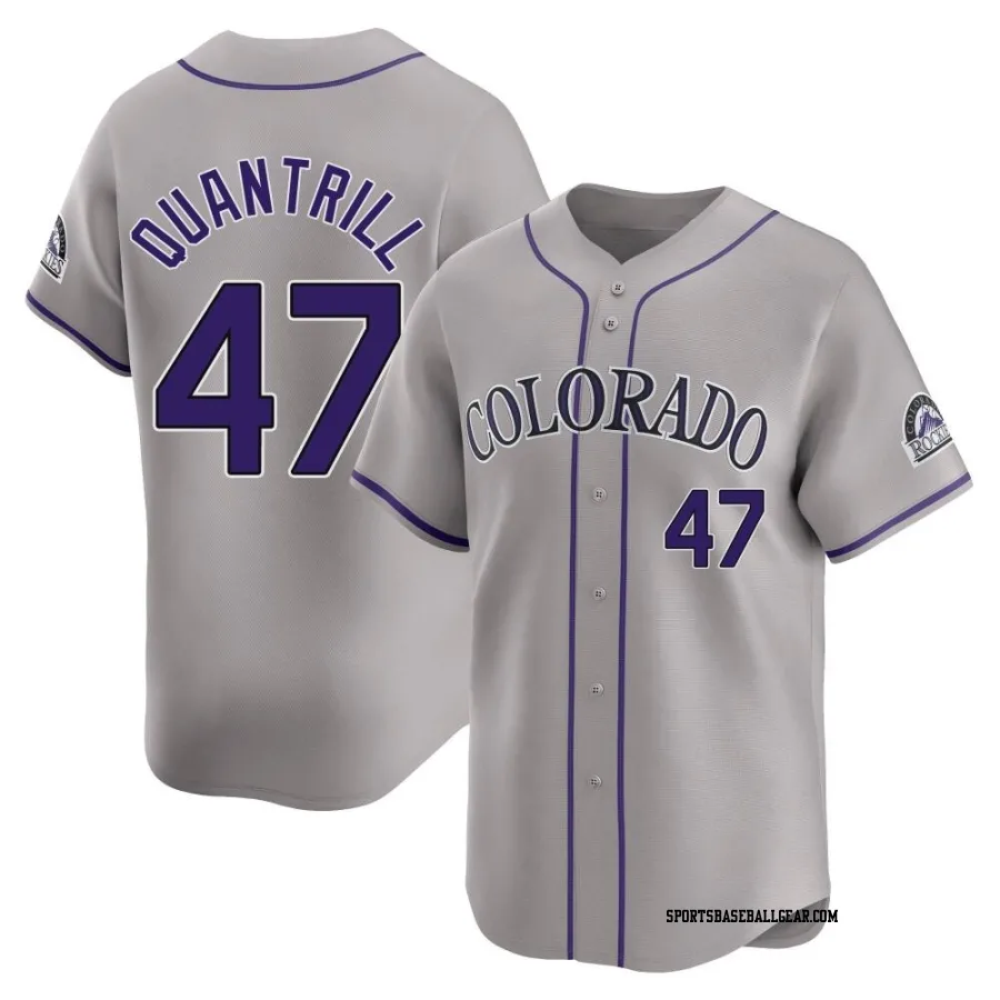 Cal Quantrill Men's Colorado Rockies Gray Limited Road Jersey