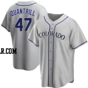 Cal Quantrill Men's Colorado Rockies Gray Replica Road Jersey