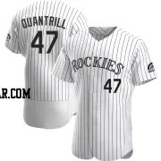 Cal Quantrill Men's Colorado Rockies White Authentic Home Jersey