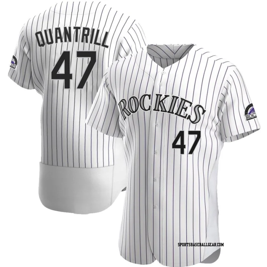 Cal Quantrill Men's Colorado Rockies White Authentic Home Jersey