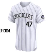 Cal Quantrill Men's Colorado Rockies White Elite Home Jersey