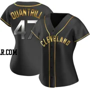 Cal Quantrill Women's Cleveland Guardians Black Golden Replica Alternate Jersey