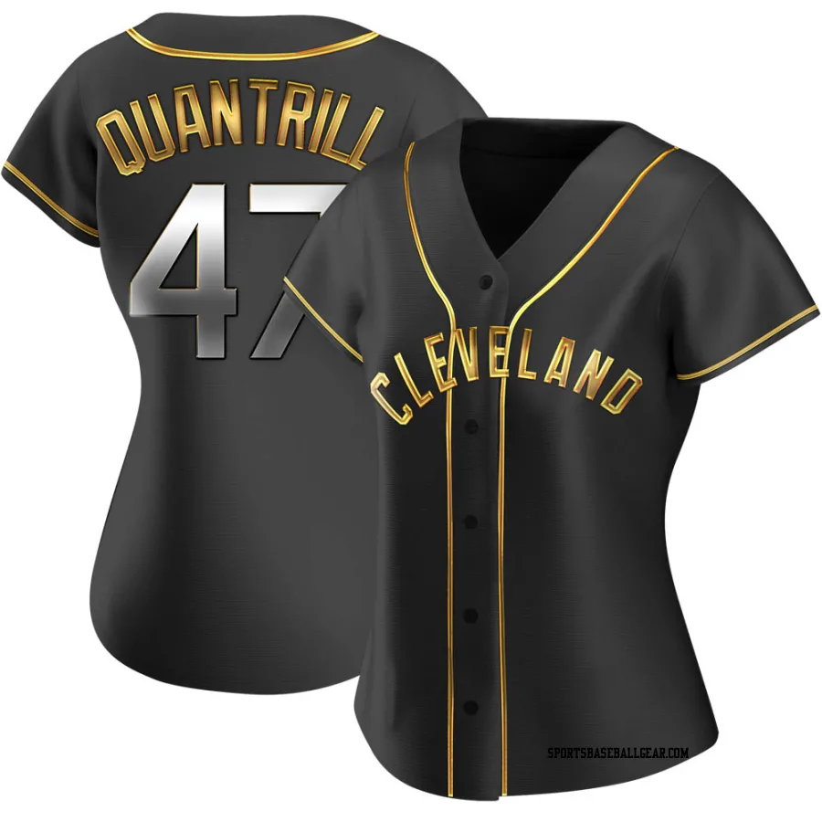 Cal Quantrill Women's Cleveland Guardians Black Golden Replica Alternate Jersey