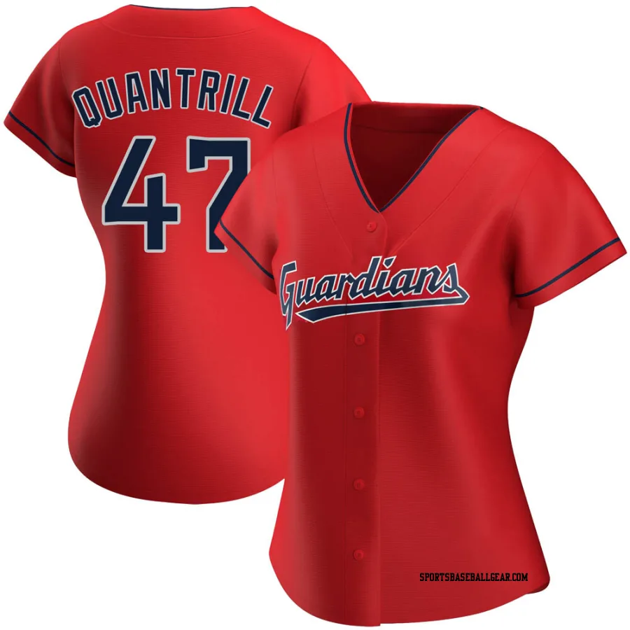 Cal Quantrill Women's Cleveland Guardians Red Authentic Alternate Jersey