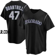 Cal Quantrill Youth Colorado Rockies Black Replica Alternate Jersey