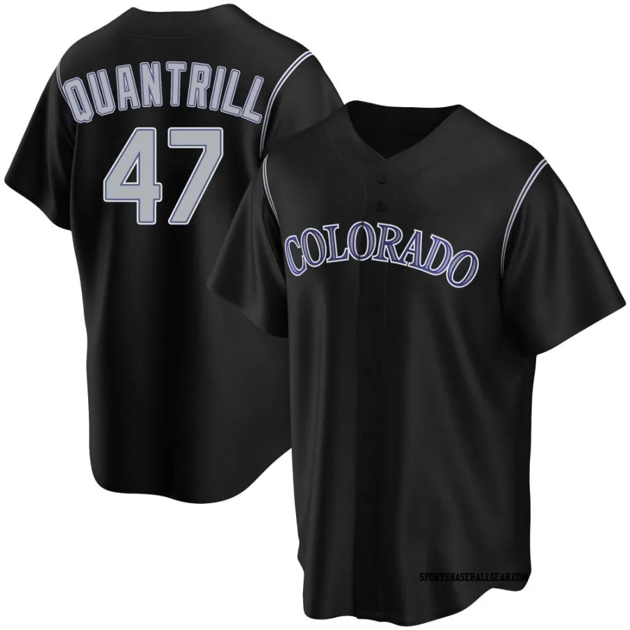 Cal Quantrill Youth Colorado Rockies Black Replica Alternate Jersey