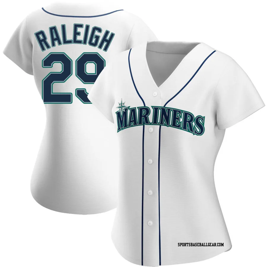 Cal Raleigh Women's Seattle Mariners White Authentic Home Jersey