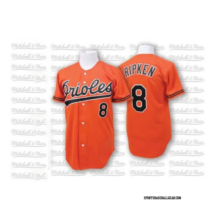 Cal Ripken Men's Baltimore Orioles Orange Replica 1989 Throwback Jersey