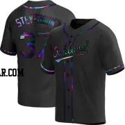 Cal Stevenson Men's Oakland Athletics Black Holographic Replica Alternate Jersey