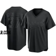 Cal Stevenson Men's Oakland Athletics Black Replica Pitch Fashion Jersey