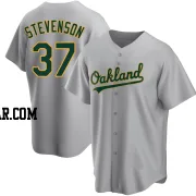 Cal Stevenson Men's Oakland Athletics Gray Replica Road Jersey