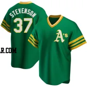 Cal Stevenson Men's Oakland Athletics Green Replica R Kelly Road Cooperstown Collection Jersey