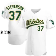 Cal Stevenson Men's Oakland Athletics White Authentic Home Jersey