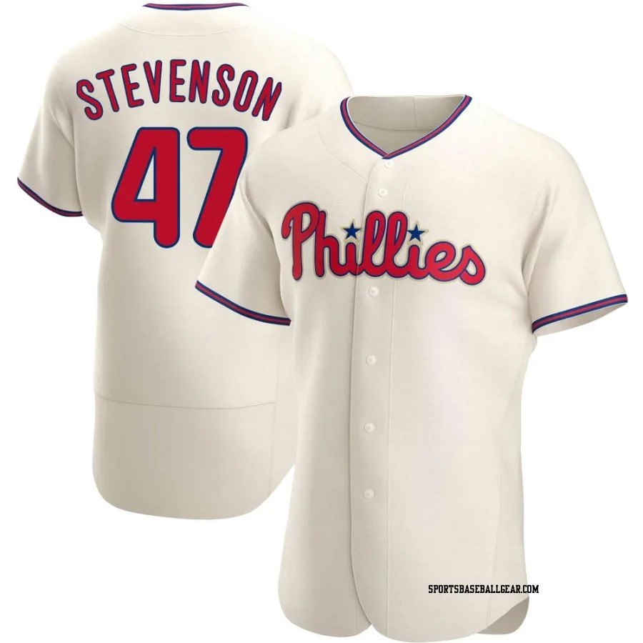 Cal Stevenson Men's Philadelphia Phillies Cream Authentic Alternate Jersey