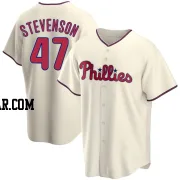 Cal Stevenson Men's Philadelphia Phillies Cream Replica Alternate Jersey