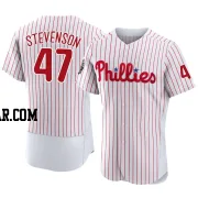 Cal Stevenson Men's Philadelphia Phillies White Authentic 2022 World Series Home Jersey