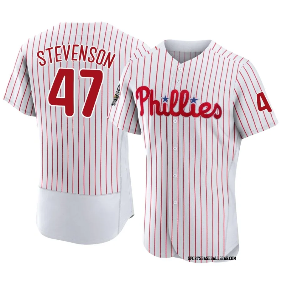 Cal Stevenson Men's Philadelphia Phillies White Authentic 2022 World Series Home Jersey