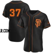 Cal Stevenson Men's San Francisco Giants Black Authentic Alternate Jersey