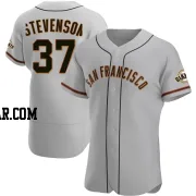 Cal Stevenson Men's San Francisco Giants Gray Authentic Road Jersey