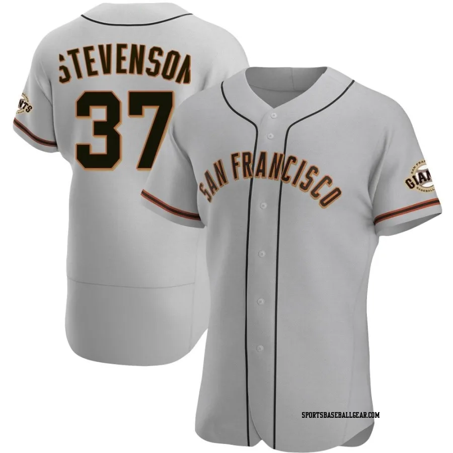 Cal Stevenson Men's San Francisco Giants Gray Authentic Road Jersey