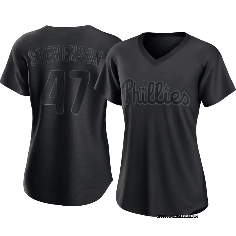 Cal Stevenson Women's Philadelphia Phillies Black Authentic Pitch Fashion Jersey