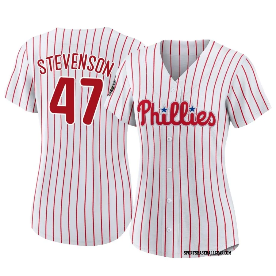 Cal Stevenson Women's Philadelphia Phillies White Authentic 2022 World Series Home Jersey