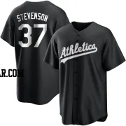 Cal Stevenson Youth Oakland Athletics Black/White Replica Jersey