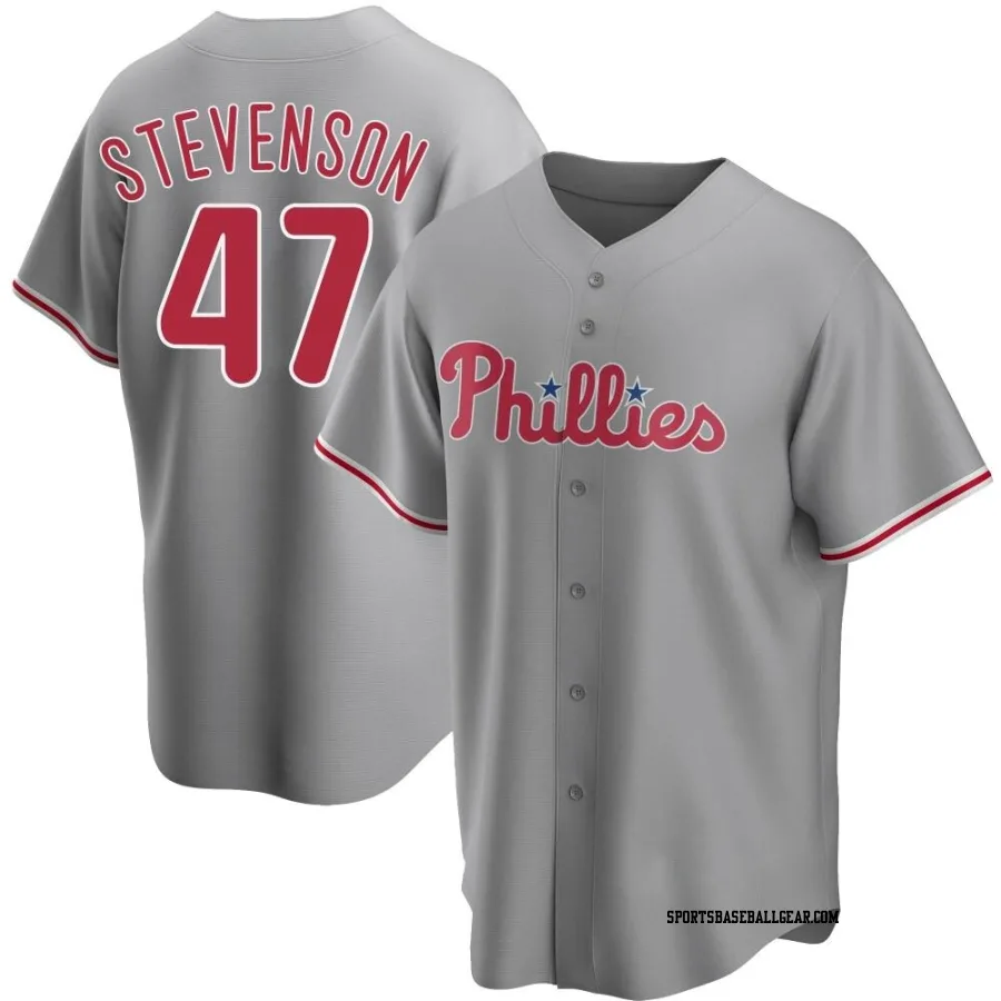 Cal Stevenson Youth Philadelphia Phillies Gray Replica Road Jersey