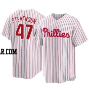 Cal Stevenson Youth Philadelphia Phillies White Replica 2022 World Series Home Jersey