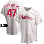 Cal Stevenson Youth Philadelphia Phillies White Replica Home Jersey