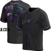 Cal Stevenson Youth San Francisco Giants Black Holographic Replica Alternate Jersey