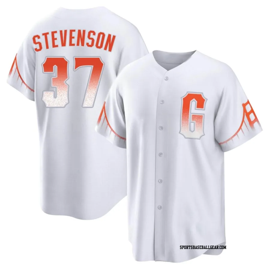 Cal Stevenson Youth San Francisco Giants White Replica 2021 City Connect Jersey