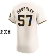 Caleb Boushley Men's Milwaukee Brewers Cream Elite Home Jersey