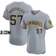 Caleb Boushley Men's Milwaukee Brewers Gray Elite Road Jersey