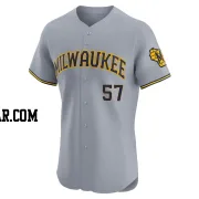 Caleb Boushley Men's Milwaukee Brewers Gray Elite Road Jersey