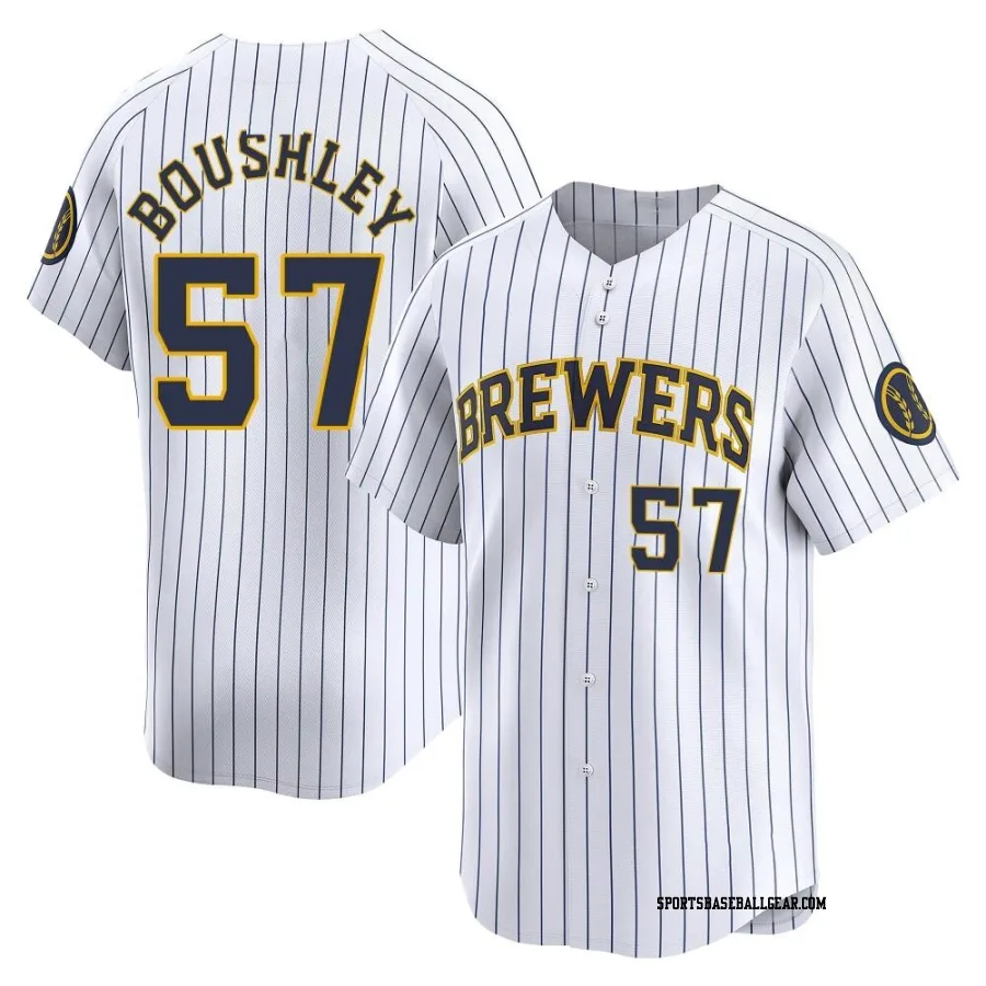 Caleb Boushley Men's Milwaukee Brewers White Limited Alternate Jersey