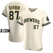 Caleb Durbin Men's Milwaukee Brewers Cream Authentic Home Jersey