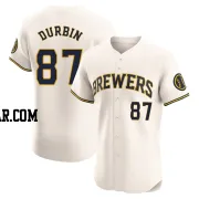 Caleb Durbin Men's Milwaukee Brewers Cream Elite Home Jersey